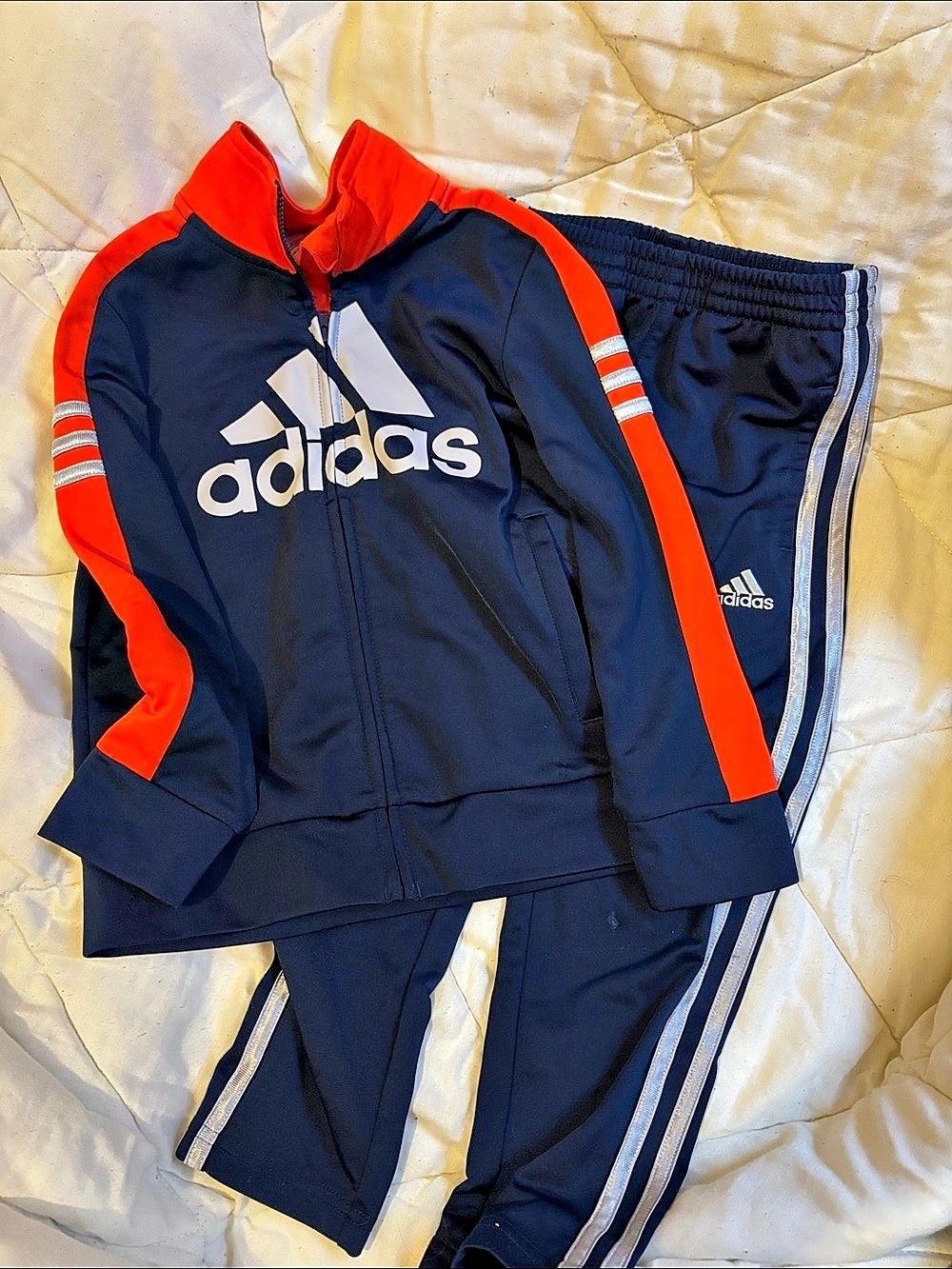 adidas Kids Blue & Red Track Set - Picture 1 of 3
